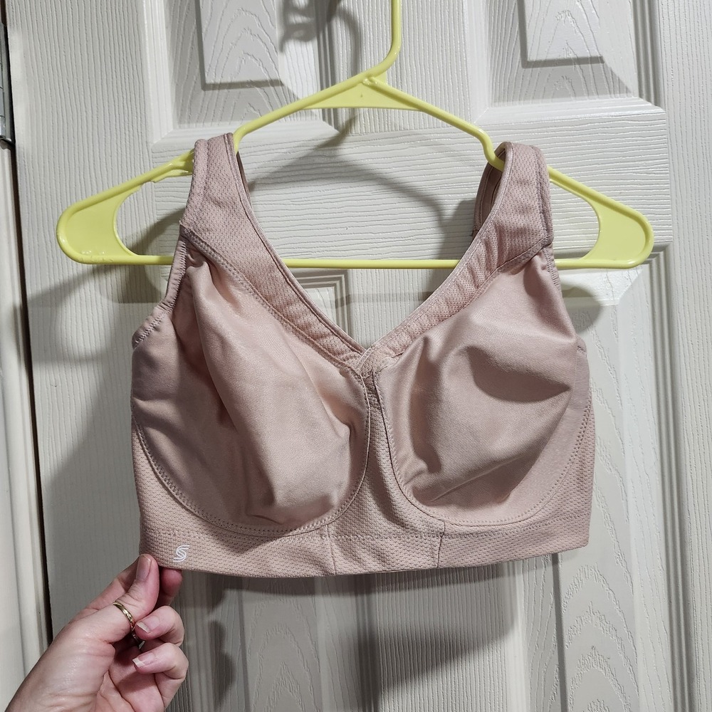 Glamorise Bra 34F Magic Lift Beige Tan Adjustable Comfort Straps No Wire